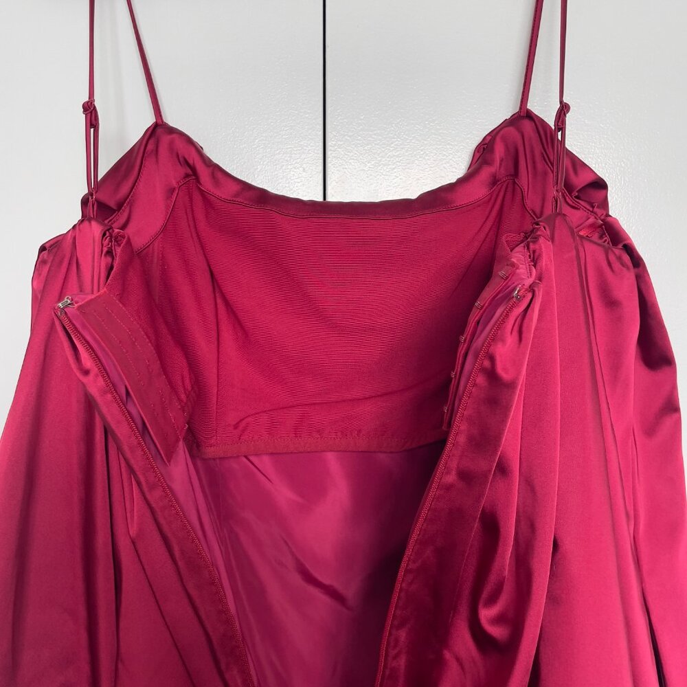 SIMKHAI | Cherry red "India" balloon bubble hem mini sleeveless dress | Size 8 - Picture 6 of 8